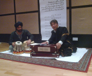 Ustad Tersem Singh and Kaleem Sheikh at Resident studios