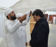 being welcomed by Namdhari community