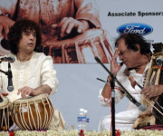 Khansahib on stage with Ustad Zakir Hussain Khan Quereshi