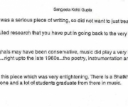 observation from Ms Sangeeta Kohli Gupta ( Daughter of Mr Madan Mohan )