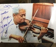 good wishes from Shri Pyarelal Ramprasad Sharma. Part of a historic music team Laxmikant- Pyarelal