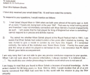 letter from Mr Arvind Parekh