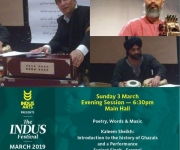 Programme leaflet featuring Kaleem Sheikh