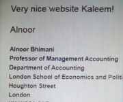 From AlNoor at LSE