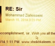 from Professor Mohammad Ziahosseini ( Allame Tabatabali University- Iran)