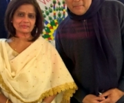 With the international singer Ms Shobhaa Joshi who concerted  with Mr Talat Mahmood