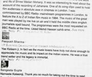 Observations from Family of Mr Raj Khosla and Shri Madan Mohan